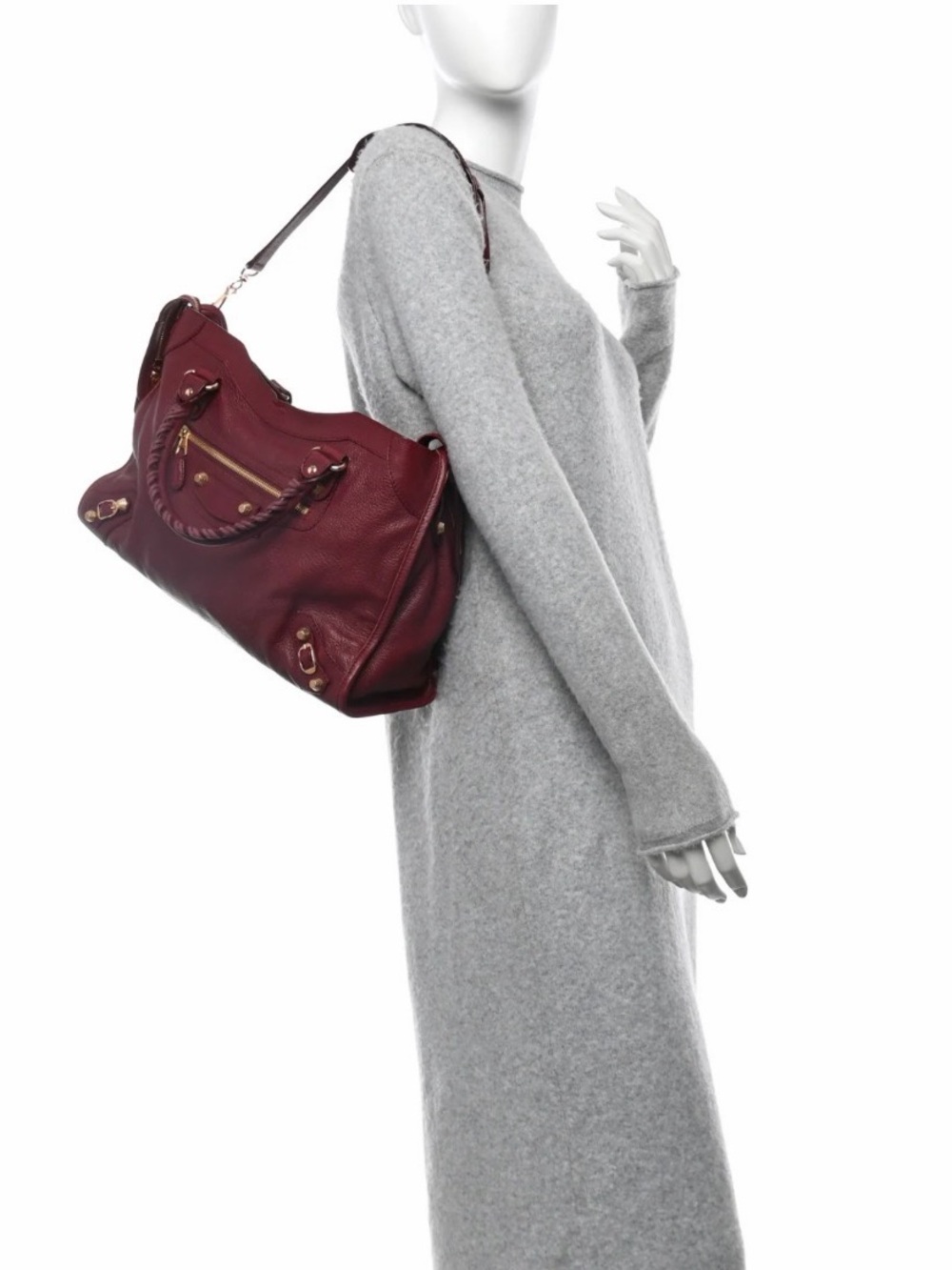 Balenciaga Chevre Hamilton Giant 12 Gold Hardware City Bordeaux - Picture 3 of 11